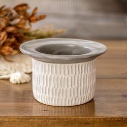 'Modern Textured Ceramic Vase Hand-Painted in Guatemala'
