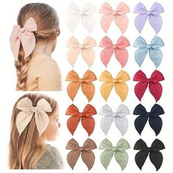 15pcs Bow Hair Clip, Hair Accessories For Girls