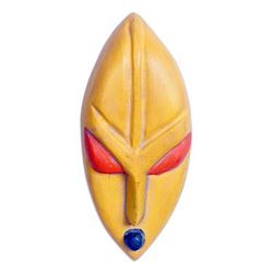 Hatshepsut,'Handmade Yellow and Red African Mask of Pharaoh Hatshepsut'