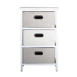 Comodino in legno di paulownia bianco 38x28x60 cm