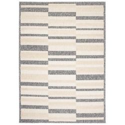 Tappeto esterno interni 3D grigio beige crema strisce 160 x 220 cm