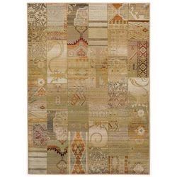 Tappeto patchwork vintage tessuto a macchina