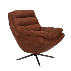 Poltrona in velluto terracotta girevole