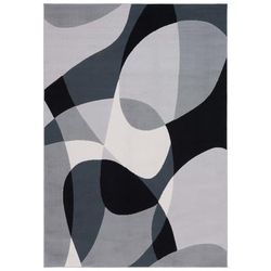 Tappeto Poliestere Grigio/Nero Avorio 160 X 229 cm