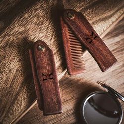 1pc Customized Beard Combs, Personalized Gifts, Custom Wooden Beard Comb, Beard Men's Gift