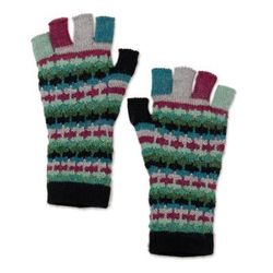 Magenta Colorful Life,'Colorful 100% Baby Alpaca Fingerless Gloves Knitted in Peru'