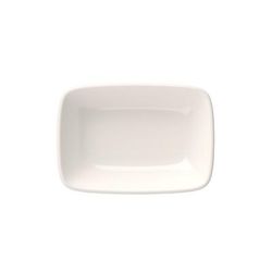 Mikasa Hospitality 5316285 3 11/16" x 4 3/4" Rectangular Quadro Platter - Fine China, White, Case of 12