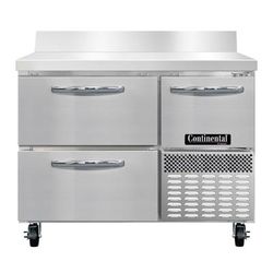 Continental FA43SNBS-D 43"W Worktop Freezer w/ 2 Sections, 2 Door, 2 Drawers, 115v, Silver