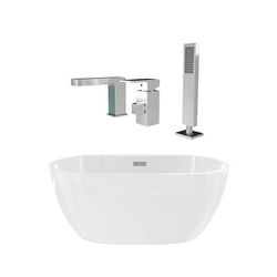 Randolph Morris Hudson 61 Inch Acrylic Double Ended Freestanding Tub and Faucet Package RMA350-CPF7