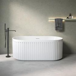Randolph Morris Vertical 67 Inch Acrylic Fluted Double Ended Freestanding Tub RMA440-RG