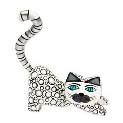 Curiosity Cousin in White,'Handcrafted White Wood Alebrije Playful Cat Figurine'