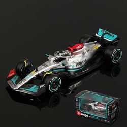 TEMU Burago 1:43 2022 Mercedes- Benz F1 Team W13 44 And 63 Alloy Race Car Model Collection Gifts Christmas Gift