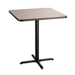 National Public Seating CT33636XBPBTMGY 36" Square Bar Height Table - Grey Nebula Laminate Top, Steel Base, Gray