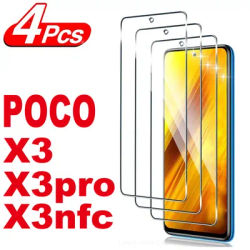 2/4Pcs Screen Protector Glass For Xiaomi Poco X3 Pro X3 NFC C65 Tempered Glass Film
