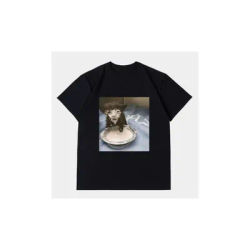 Milk Face Cat Meme Print T Shirt Weird Humor Funny Cat Graphic T-Shirts Men's Women Fashion Cotton Oversized Streetwear 77899