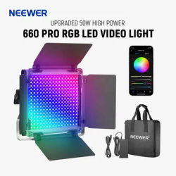 Neewer 660 PRO 50W RGB LED Video Light with APP Control 360° Full Color Video Light with Barndoor/U
