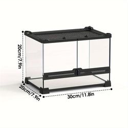 "TEMU Nomoypet 11.8x7.9x7.9" Reptile Habitat - Dual-door, Breathable Top & Waterproof Bottom, Ideal For Lizards, Turtles & More"