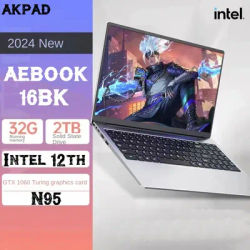 NVIDIA GeForce GTX 1060 4G Max 32GB Laptops Windows 10 11 Pro Computer Office Netbook 15.6 Inch Gen Intel 12th N95 5G WiFi