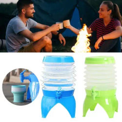 Foldable Camping Outdoor Hiking Lemonade Dispenser Water Container with Handle Design Folding Water Container