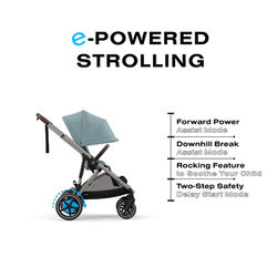 Cybex eGazelle S Electronic Assist Stroller - Taupe Frame / Stormy Blue