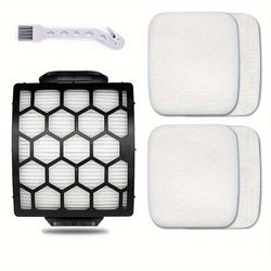 TEMU Hepa Foam Filter, Suitable For Shark Nv602uk Nv602ukt Nv702ukt Nv702ukt Upright Vacuum Cleaner, 2 High Filters, 2 Foam Filters And 2 Felt Filters