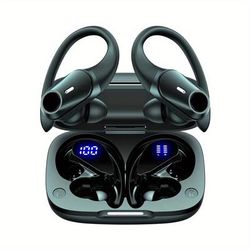 Top Quality Wireless Headphone Hd Stereo Earphone In-ear Earbuds With Ear Hook For Sports - Long Playtime, Secure Fit, Noise Cancelling, Led Display & Charging Case Perfect For Runners