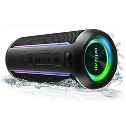Ortizan Portable Wireless Speaker, 40w Hd Sound And Deep Bass, True Wireless Stereo, Bt 5.3, 30h Playtime, Led Lights, Preset Eq, Usb Play, For Home, Outdoor, Party, Black
