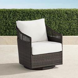 Palma Swivel Lounge Chair in Bronze Wicker - Standard, Natural - Frontgate