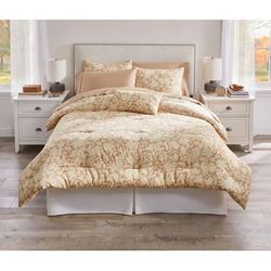 Floral 4-Pc. Comforter Set by BrylaneHome in Blush (Size FL/QUE)