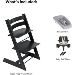 Stokke Tripp Trapp High Chair2 and Newborn Set - Black