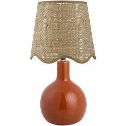Atenxoxola 15"H x 9"W x 9"D Rustic Red/Peach/Translucent Table Lamp - Boutique Rugs
