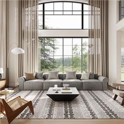 145.66" Roll Arm Modular Sofa, Anti-scratch and Water-proof, Living Room Large Sofa, Dark Gray