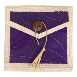 'Eco-Friendly 35-Page Natural Fiber Notebook in Purple'