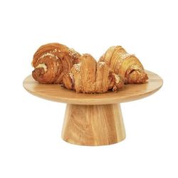 Cal-Mil 23151-125-21 12" Round Plate Stand - 5"H, Oak, Brown