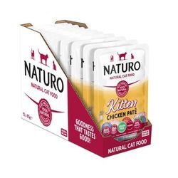 24x85g Kitten Chicken Paté Pouches Naturo wet cat food