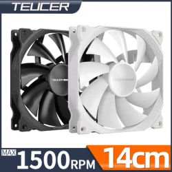 Teucer AF 14025 PC Case Cooling Fan 12V 4Pin PWM MHDB Hydraulic Bearing White 14CM Silent Fan for Computer Radiator Ventilator