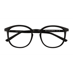 Unisex s round Shiny Black Plastic Prescription eyeglasses - Eyebuydirect s Adler