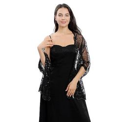 Elegante Signore Anni Ruggenti Sciarpe da flapper Il grande Gatsby Charleston Paillettes Costume Per donna San Valentino Mascherata Feste Matrimonio Addio al celibato Adulti Scialle Estate Primavera