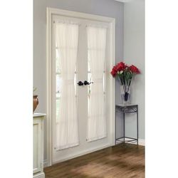 Rhapsody Lined Indoor Single Rod Pocket Curtain Door Window Panel by Thermavoile™ in Ivory