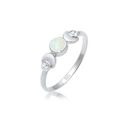 Elli - Mezzaluna in Astro Vintage Design con Opale e Zirconia in argento sterling 925 Anelli 1 pieces female