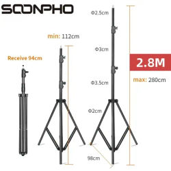 2.8m Tripods Heavy Duty Light Stand for Fresnel Tungsten Light TV Station Studio Photo Studio