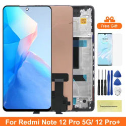 Screen for Xiaomi Redmi Note 12 Pro+ / 12 Pro Plus Lcd Display Touch Screen Digitizer with Frame for