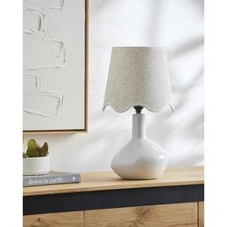 Neuenhagen 15"H x 9"W x 9"D Rustic White/Peach/Translucent Table Lamp - Boutique Rugs