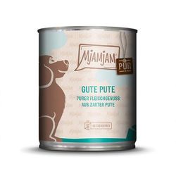 6x800g Pure Turkey Single Meat MjAMjAM Wet Dog Food