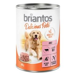 24x400g Adult Beef Briantos Delicious Paté Wet Dog Food