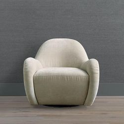 Fernanda Swivel Chair - Driftwood Linen Parks Performance - Frontgate