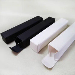 100pcs - 2x2x13cm Blank Black White Gift boxes Lipstick Cosmetic Sample Perfume Slender Tube Small Packaging Box