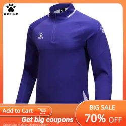 Kelme Karmei Stand Neck Breathable Sports Hoodie For Men's 2024 Spring Football Training Pullover Basketball Jacket