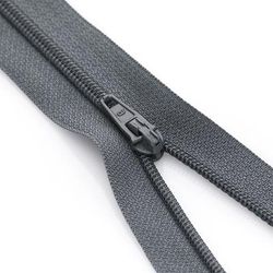 buttinette Fermeture à glissière, gris, non séparable
