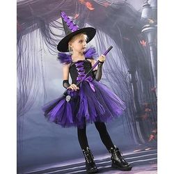 Notte di Valpurga Vestito Costume Cosplay Tutu Strega Cosplay Bambini Ragazze Carnevale Mascherata Festa / Sera Costumi di Halloween facili Vestirsi
